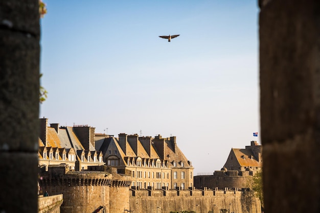 Versterkte muren en stad saintmalo bretagne frankrijk