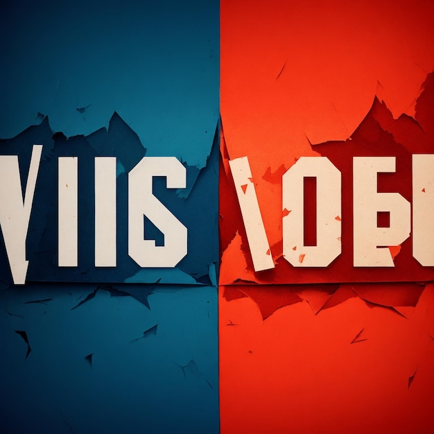 Versus vs screen background in torn paper style