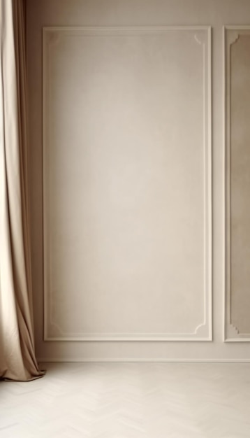 Verticaal Elegant neutraal beige lege kamer ontwerp interieur wit