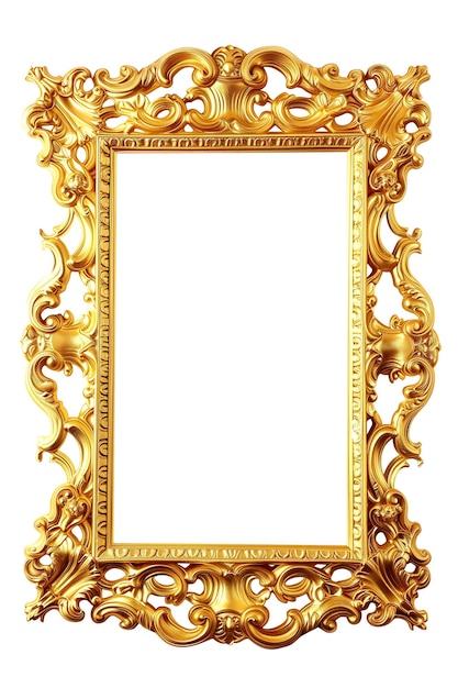 Foto verticaal gouden frame op een doorzichtige achtergrond