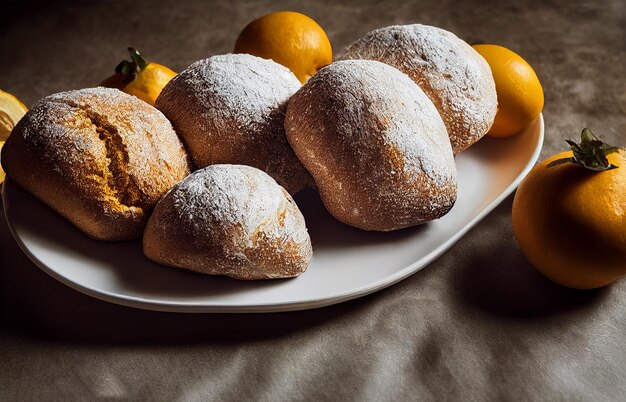 Verticaal schot van heerlijke pan de muerto 3d geïllustreerd