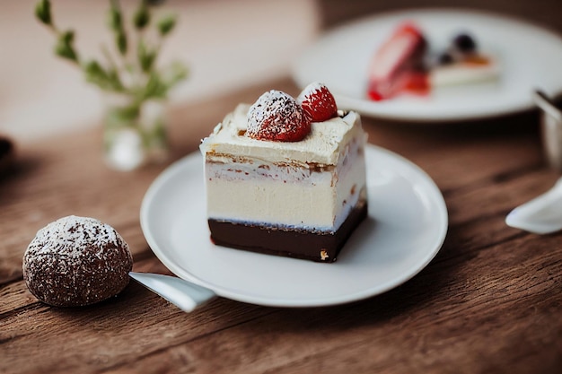 Verticaal schot van heerlijke zelfgemaakte fruitcake