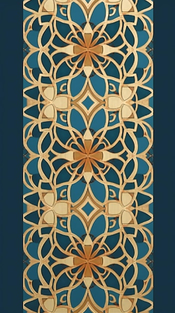 Photo vertical arabesque pattern ornament background generative ai art