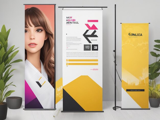 Photo vertical banner template design can be used for brochures covers publications etc