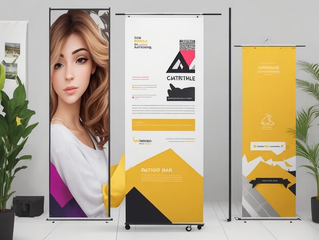 Photo vertical banner template design can be used for brochures covers publications etc