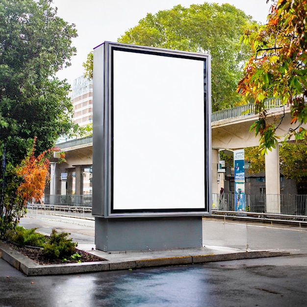 Foto mockup verticale del cartellone pubblicitario