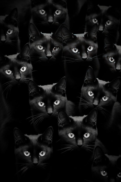 Vertical black cats background