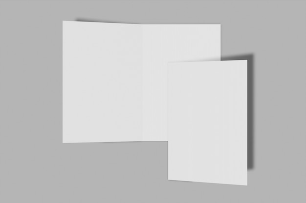 vertical booklet isolated on a grey background