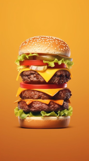 Vertical burger fast food poster