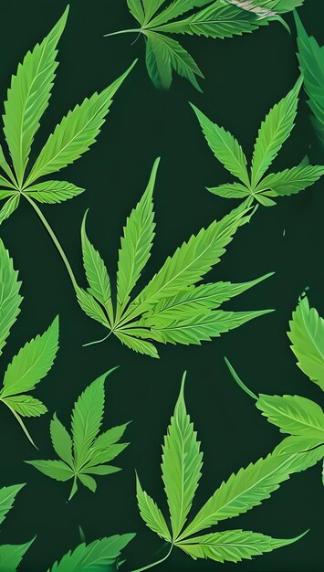 Vertical cannabis leafs phone background medical cannabis