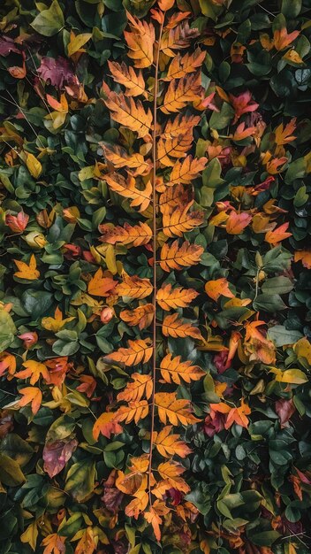 Vertical closeup of the autumn foliage