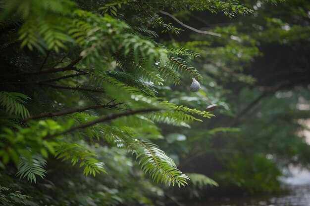 vertical closeup shot of green fern leaves