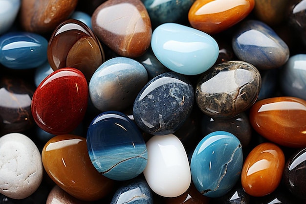 Vertical closeup of small stones under the sunlight