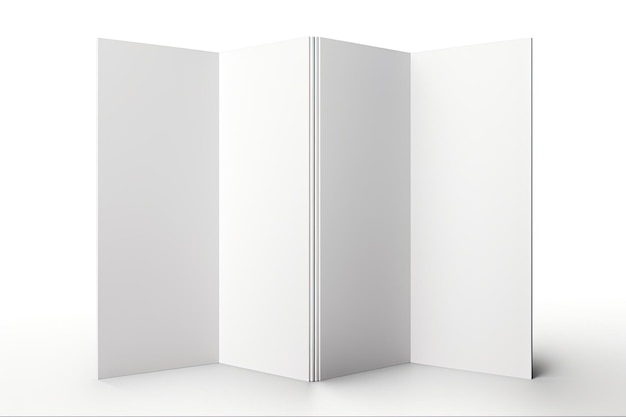 Vertical Double Gate Fold Brochure Mockup with 8 Blank Pages for Presentation Design 4 Panels