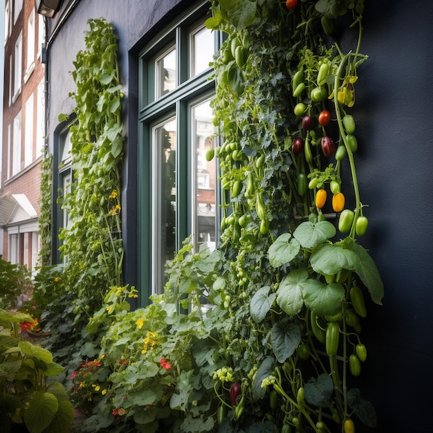 Vertical garden on a busy street