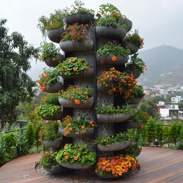 Foto i vantaggi del giardinaggio verticale mostrano la carta da parati