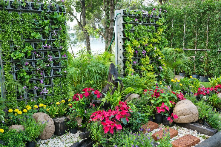 Vertical gardening in harmony with nature.