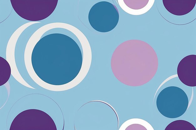 Vertical graphic illustration of blue and purple circles on a light blue background