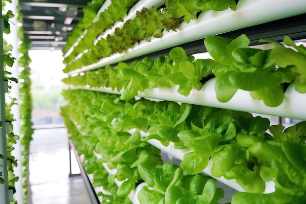 Vertical hydroponic crop in a greenhouse