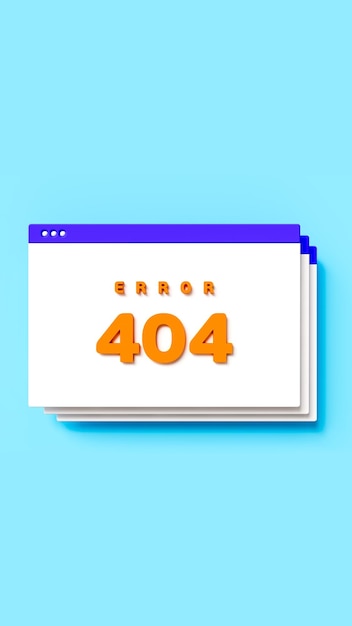 vertical image of three error windows with 404 error message on blue stage connection problems