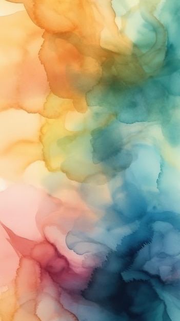 Foto acquerello multicolore verticale consistenza astratta sfondo macchie e schizzi