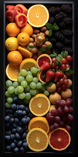 Vertical Orientation Ocean Fruit Box with Assorted Fruits and Vegetables