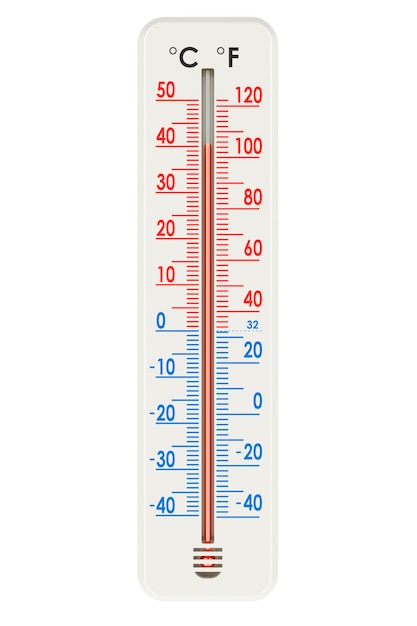 사진 수직 실외 온도계 기상 알코올 온도계 3d 렌더링