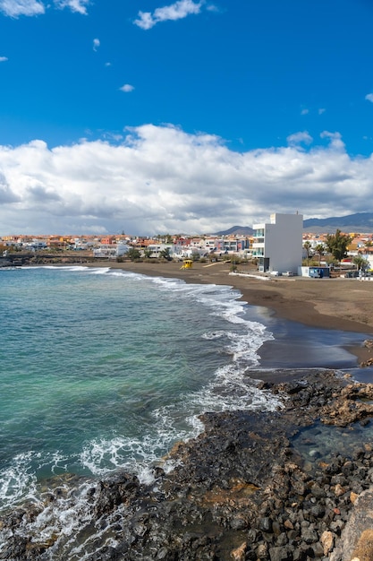 Vertical photo of the beautiful beach of La Garita Telde Gran Canaria Canary Islands