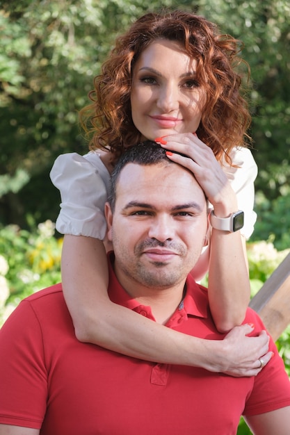 Vertical portrait of a couple in love