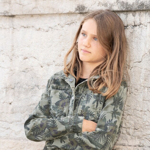 Vertical portrait of young girl