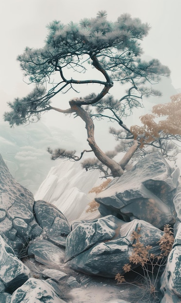 Photo vertical quiet background with oriental theme