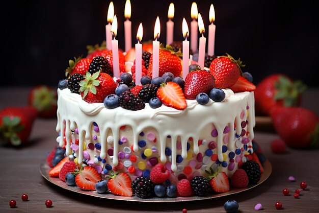 Vertical shot of a beautiful cake with christmas toppings