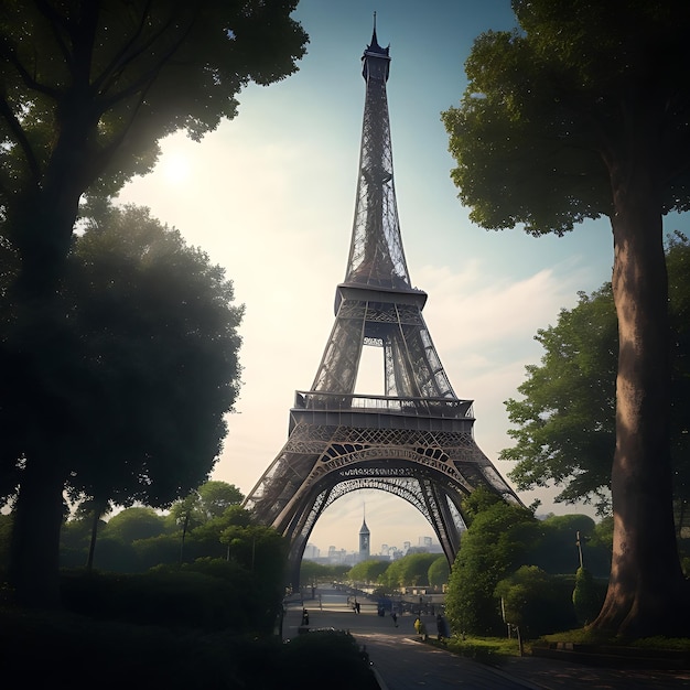 vertical shot of the beautiful Eiffel tower captured in pairs France