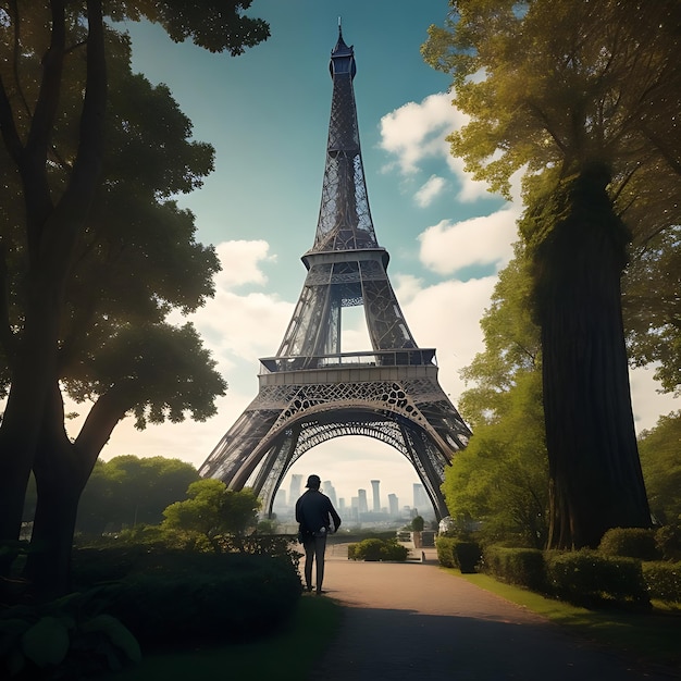 vertical shot of the beautiful Eiffel tower captured in paris france