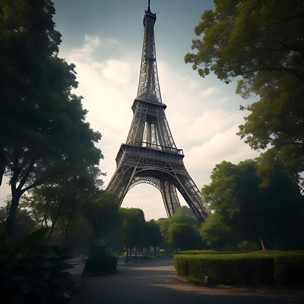 vertical shot of the beautiful Eiffel tower captured in paris france