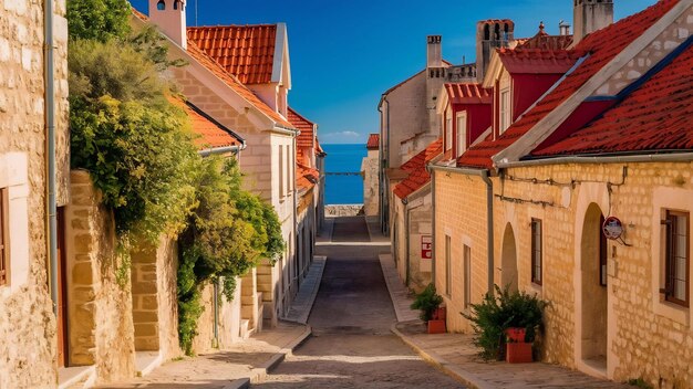 Vertical shot of a beautiful old neighborhood in dubrovnik croatia