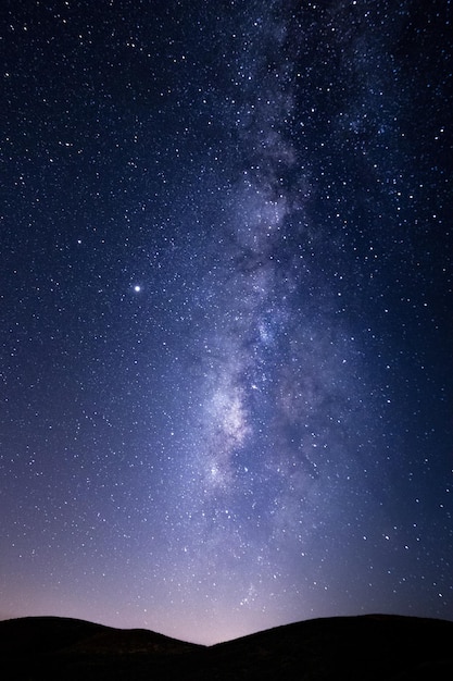 A vertical shot of beautiful starry sky - perfect for wallpaper