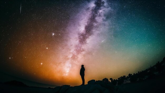 Vertical shot of a breathtaking starry sky at night perfect for wallpapers and backgrounds