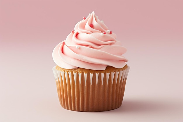 Photo vertical shot of a delicious cupcake with cream and cherry on top on books