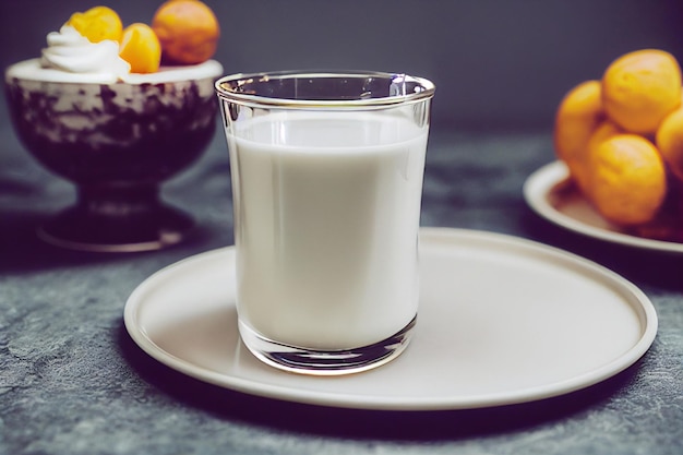 Vertical shot of delicious healthy glass of milk