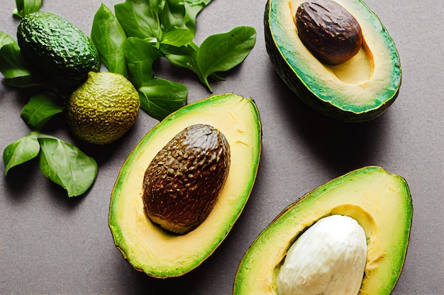 Vertical shot of delicious sliced avocado