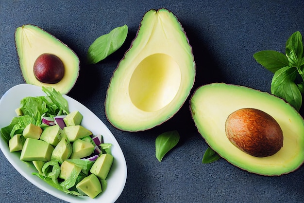 Vertical shot of fresh healthy avocado