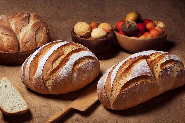 Vertical shot of freshly baked healthy bread