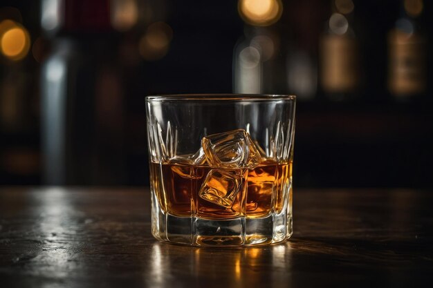 vertical shot of a glass of whiskey