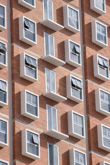 Vertical shot of a highrise residential building