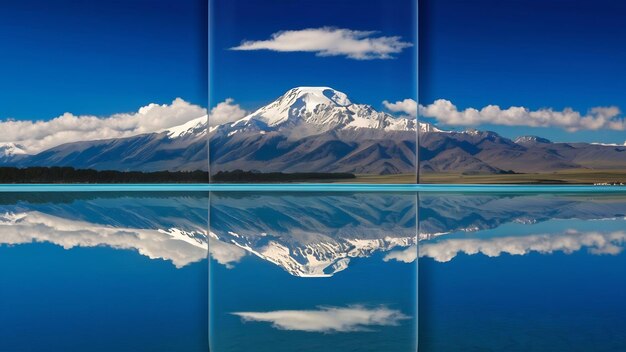 Photo vertical shot of the lake pukaki and mount cook in new zealand