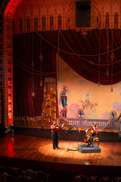 Foto scatto verticale nel bel mezzo di un concerto di musica classica