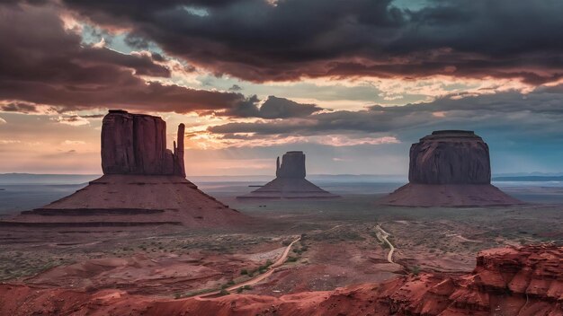 Vertical shot of the monument valley in oljato monument usa