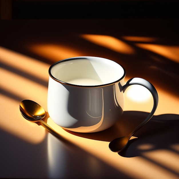 Фото Вертикальный снимок горячего кофе с вафлями в генеративном режиме