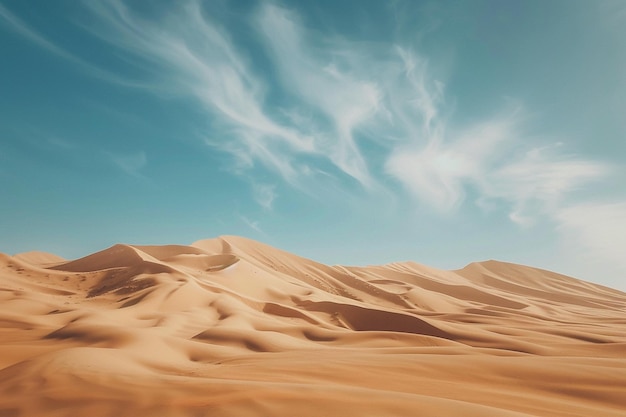 Vertical shot of a peaceful desert under the clear blue sky captured in morocco